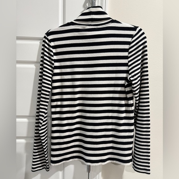 Tommy Hilfiger Black and White Striped Knit Top Large Coastal Grandma - Picture 4 of 5